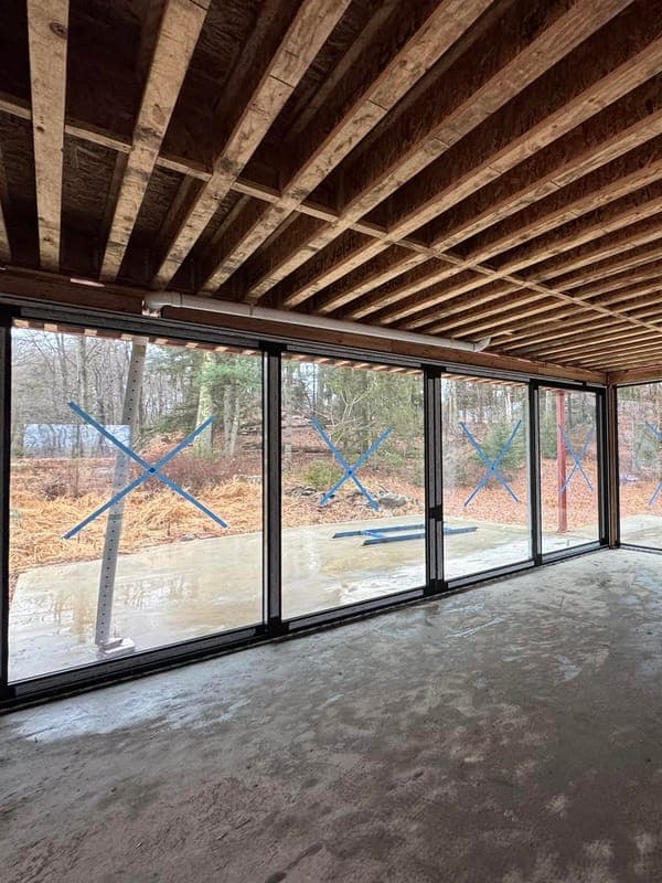 Floor-to-ceiling commercial glass interior